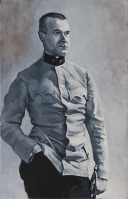 de foto van Georg Trakl door Arie Schippers. Trakl (1887-1914) was een een Oostenrijks apotheker en expressionistisch dichter. hij leed aan depressies, schreef over dood en vergankelijkheid, en worstelde met het geloof.&nbsp;stierf in militaire dienst, be