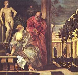 Paolo Veronese - Bathseba gaat in bad,