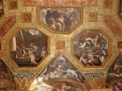 Giulio Romano - plafond in het Palazzo Te, Mantova (omstreeks 1530)
ps. twee keer klikken (de tweede keer op het kruisje rechts onderin) voor schermgroot beeld. 