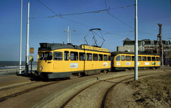 het eindpunt in de jaren &#39;60, met twee zg. PCC-cars