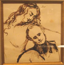 Charles Baudelaire (1821-1867) tekende dit 'Zelfportret met vrouw'