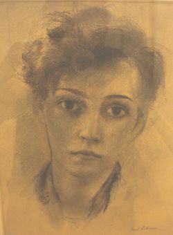 portret van Lotti Weiss, het meisje waaop hij vergeefs verliefd was in z'n Bauhaus-tijd (later gemaakt)