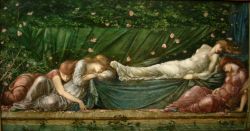 Edward Burne-Jones (1833-1898) - De Schone Slaapster (1871-1873). deel van drieluik.