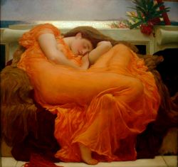 Frederic Lord Leighton (1830-1896) - Flaming June (1895). doezel in&nbsp;mediterrane &nbsp;junizon.