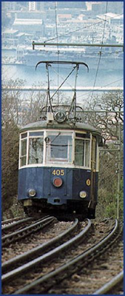 tram bergop met bovenleiding (enig in Europa, 1902)