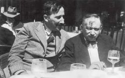 Stefan Zweig en Joseph Roth in Oostende, zomer 1936.